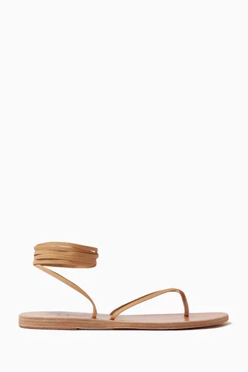 Celia Thong Lace Sandals in Nappa Leather