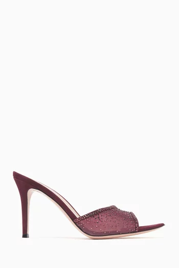 Rania 85 Crystal-embellished Mule Sandals