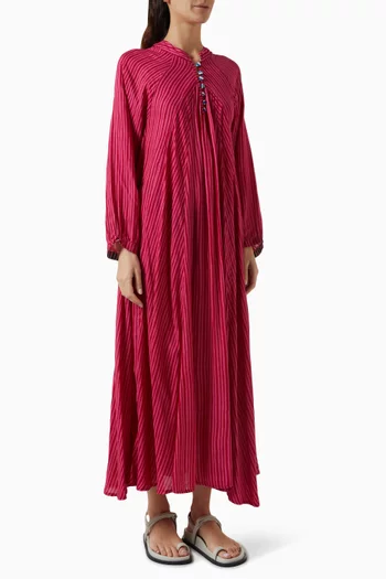 Fiore Printed Maxi Dress in Silk