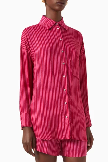 Jennifer Stripe Shirt in Rayon