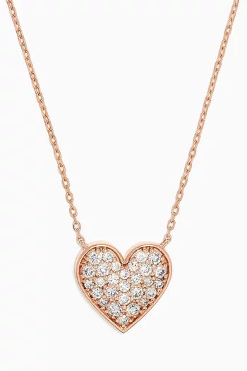 Heart Diamond Necklace in 18kt Rose Gold