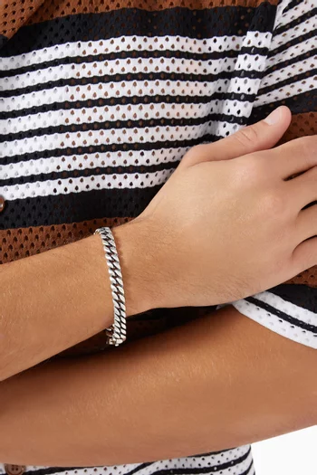 Curb Chain Bracelet in Sterling Silver, 8mm
