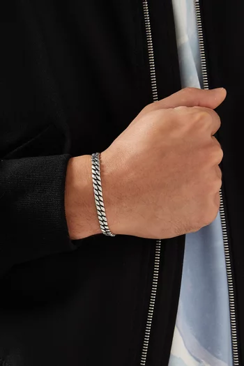 Curb Chain Bracelet in Sterling Silver, 6mm