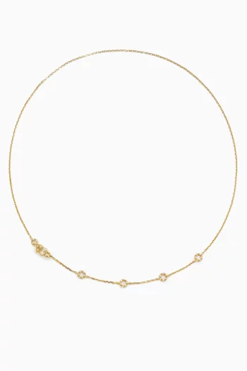 Solitaire Mini Donuts Diamond Necklace in 18kt gold