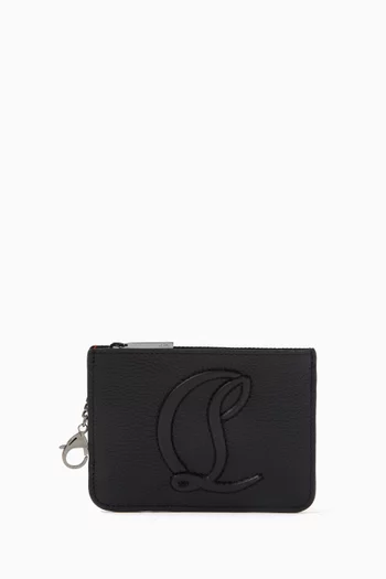 By My Side Zipped Key Holder in Textured Empire Calf Leather