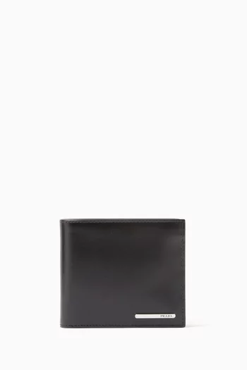 Logo Bi-fold Wallet in Smooth Nappa Leather