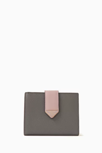 Small Bi-colour Wallet in Saffiano Leather