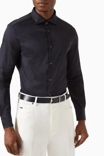 حزام بإبزيم بشعار الماركة جلد