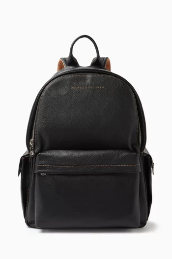 Logo Backpack in Leather