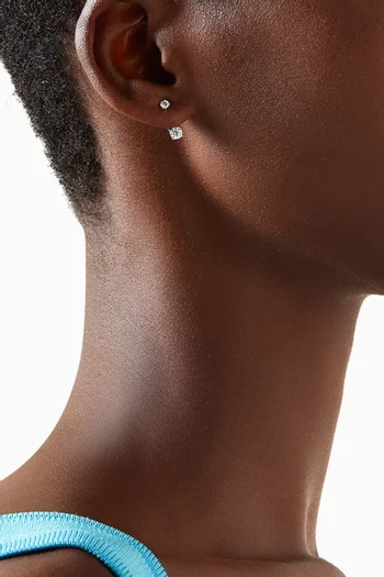 أقراط رين دروبس مرصعة بالماس ذهب أبيض عيار 18