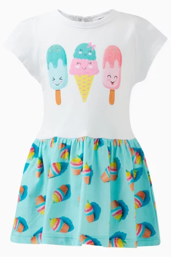 Ice Cream-print Dress in Cotton