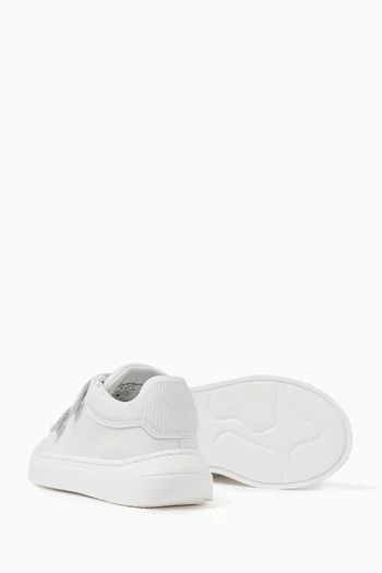 Eagle Logo Velcro Sneakers in Leather