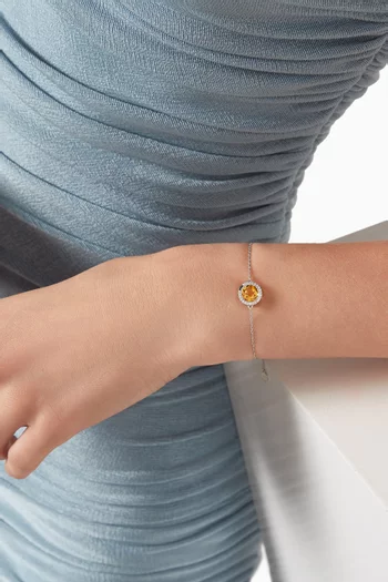Vera Diamond & Citrine Bracelet in 18kt White Gold