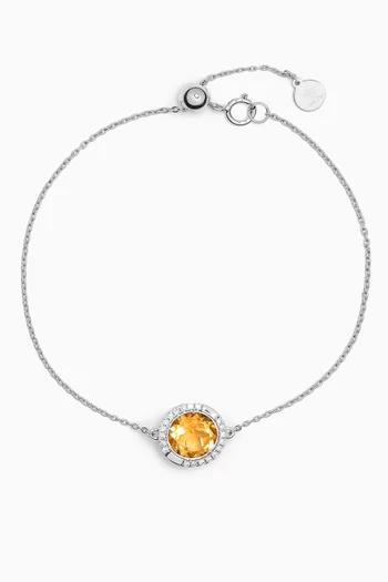 Vera Diamond & Citrine Bracelet in 18kt White Gold