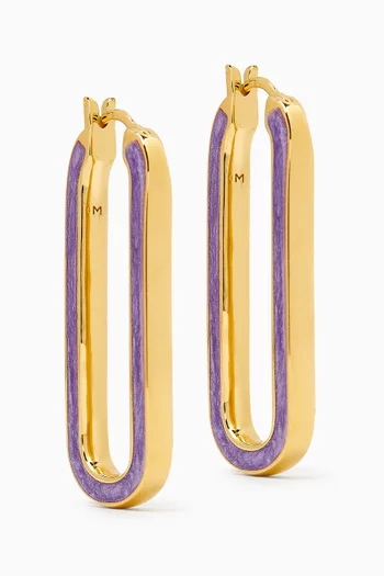 Large Enamel Hoop Earrings in 18kt Recycled Gold-plated Sterling Silver