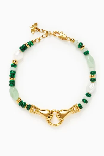Harris Beaded Hands Bracelet in 18kt Recycled Gold-plated Sterling Silver