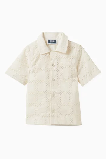 Broderie Logo Camp Shirt in Cotton