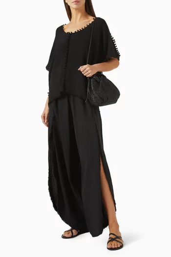Xubue Wide-leg Pants in Cotton-jute
