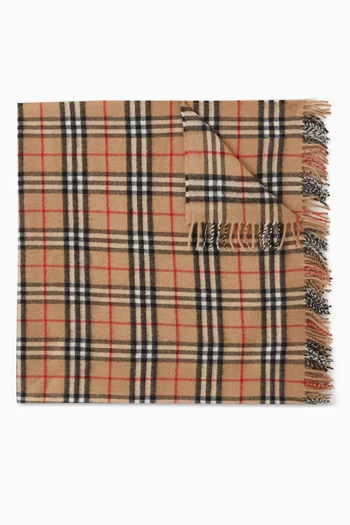 Check Baby Blanket in Cashmere