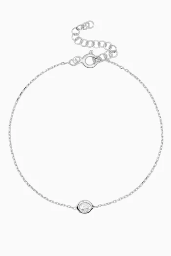 Round Crystal Bracelet in Sterling Silver