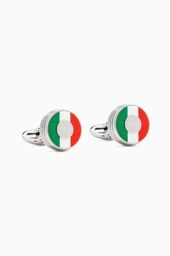 Tricolore Cufflinks in Stainless Steel