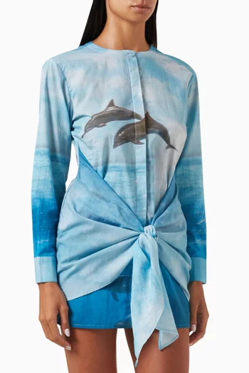 Dolphin Mini Dress in Chiffon