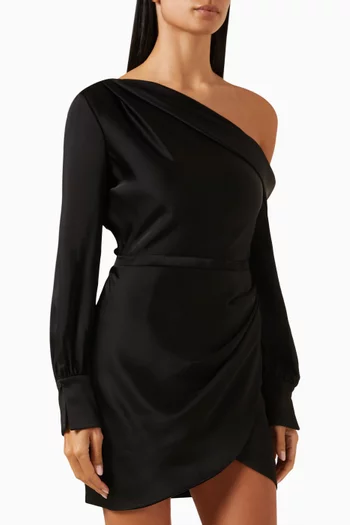 Cameron One-shoulder Mini Dress in Satin