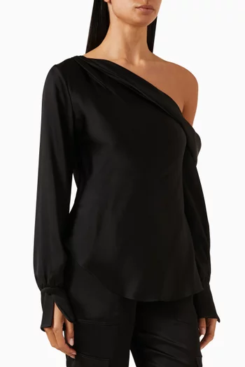 Alice One-shoulder Top in Satin