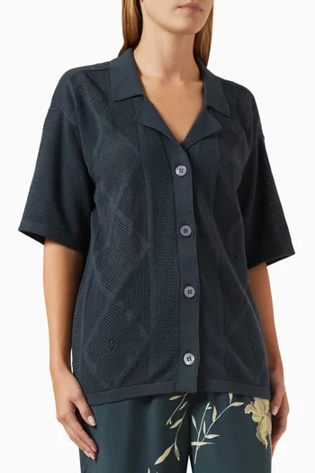 Elena Diamond Shirt in Organic Cotton-blend Knit