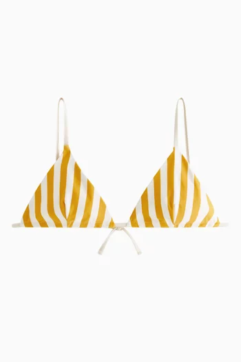Lucia II Striped Triangle Bikini Top