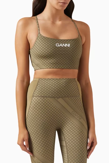 Active Strap Crop Top in Stretch Recycled-nylon