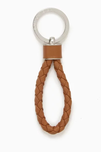 Key Ring in Intrecciato Leather