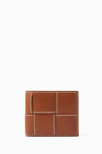 Cassette Bi-fold Wallet in Intrecciato Leather