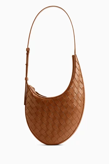Small Drop Shoulder Bag in Intrecciato Leather