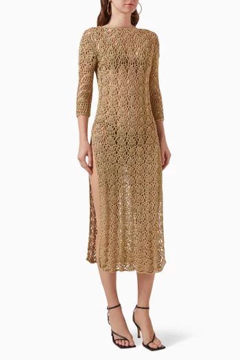 Shell Long Dress in Crochet