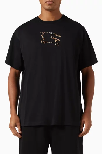 Equestrian Knight Print T-shirt in Cotton
