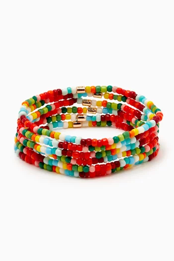 Warming Up Bracelet Bunch in Seed Beads, Set of 6