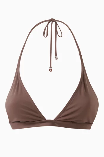 Halter-neck Triangle Bikini Top in Micro-fibre Jersey