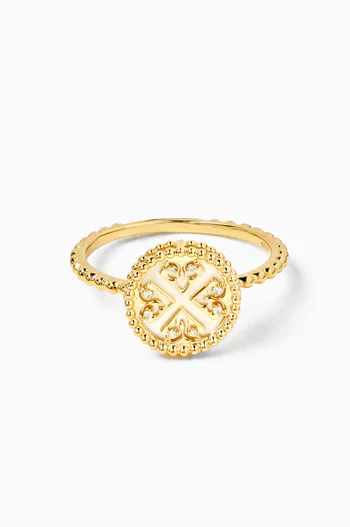 Lace Petite Mother Of Pearl Ring in 18kt Gold