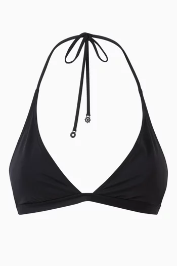 Halter-neck Triangle Bikini Top in Micro-fibre Jersey