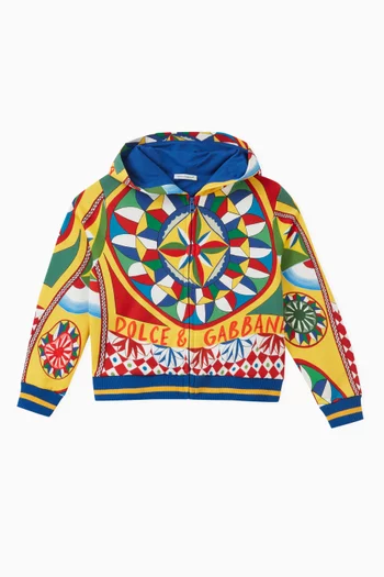 Carretto Print Hoodie in Cotton