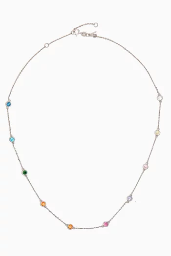 Mini Rainbow Necklace in 18kt White Gold