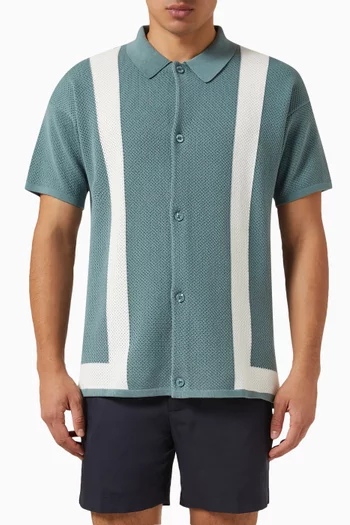 Barretos Striped Cardigan in Cotton Knit