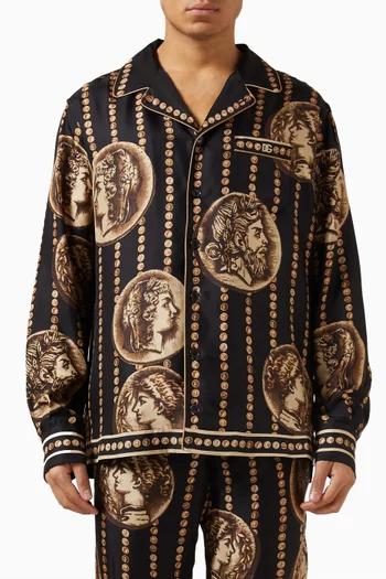 Coin-print Shirt in Silk-twill