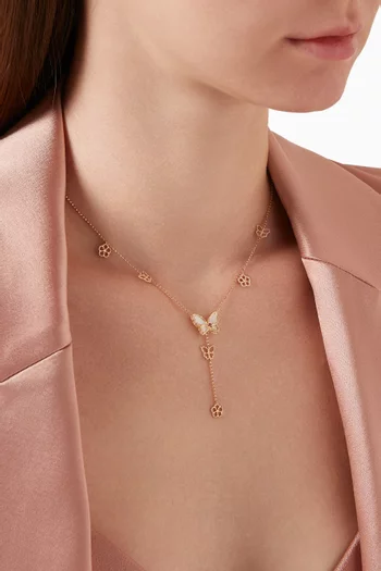 Farfasha Butterfly Petali del Mare & Amethyst Necklace in 18kt Rose Gold
