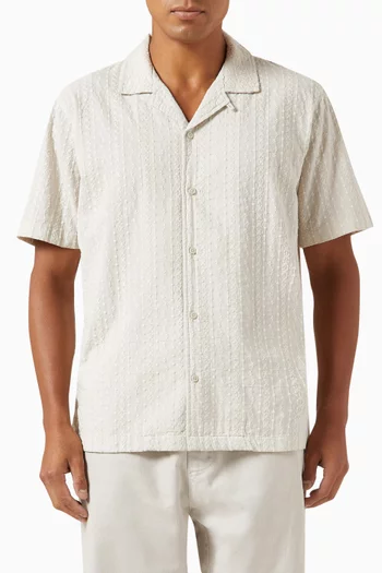 Thompson Camp Collar Shirt in Embroidered-voile