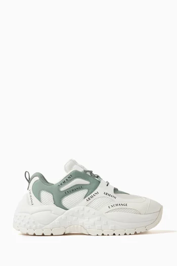 Vedder Logo Sneakers in Leather and Mesh