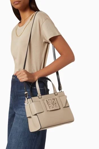 Medium AX Logo Susy Tote Bag in Faux Leather