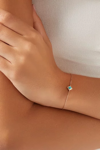 Cleo Lotus Pavè Diamond & Chalcedony Bracelet in 18kt Rose Gold