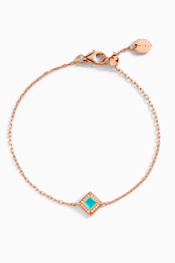 Cleo Lotus Pavè Diamond & Chalcedony Bracelet in 18kt Rose Gold